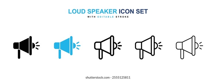 Loud Speaker icon collection in black and blue colors