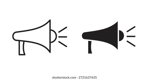 Icono de altavoz en línea delgada y rellena, estilo de trazo para Sitio web y App