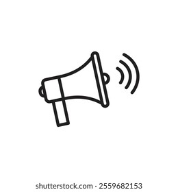 Loud Speaker icon Flat art in black and white isolated