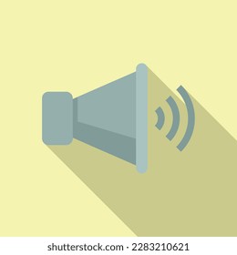 Loud speaker icon flat vector. Button interface. Pin play