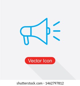 Loud speaker Icon, Megaphone Icon Vector Illustration In Flat Style Eps10