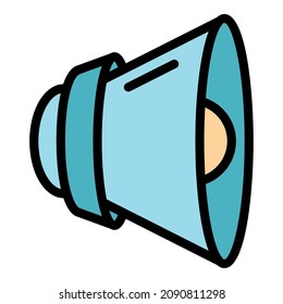 Loud speaker icon. Outline loud speaker vector icon color flat isolated