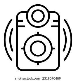Loud speaker icon outline vector. Dj music. Audio techno