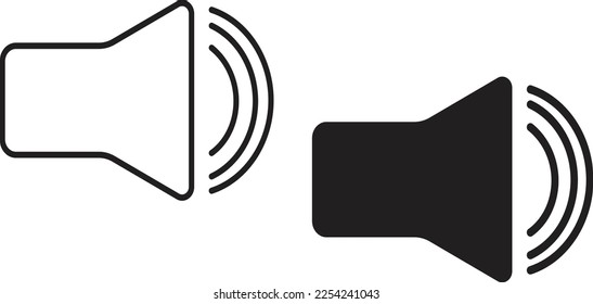 icono de altavoz simple línea de estilo plano de moda y sólido Isolated vector ilustración sobre fondo blanco. Para aplicaciones, logotipo, sitios web, símbolo , UI, UX, gráfico y diseño web. EPS 10.