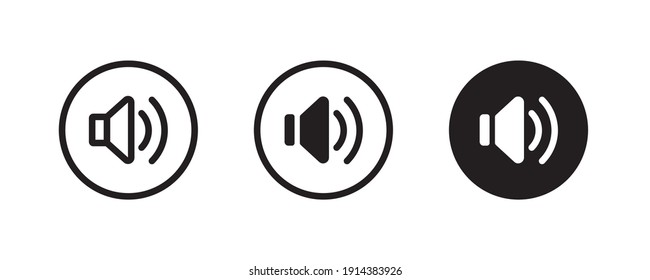 Loud Speaker Icon, Voice , Record. Recording Studio Symbol. Volume Icons Button, Vector, Sign, Symbol, Logo, Illustration, Editable Stroke, Flat Design Style Isolated On White Linear Pictogram 