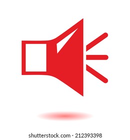 Loud speaker icon. Speaker volume sign icon. Sound symbol. Flat design style. Vector EPS 10.