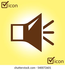 Loud speaker icon. Speaker volume sign icon. Sound symbol. Flat design style. Vector EPS 10.