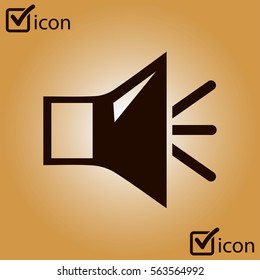 Loud speaker icon. Speaker volume sign icon. Sound symbol. Flat design style. 