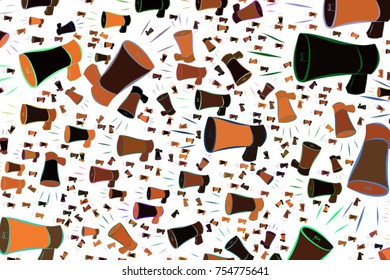 Loud speaker illustrations background abstract, hand drawn. Cartoon style vector graphic.