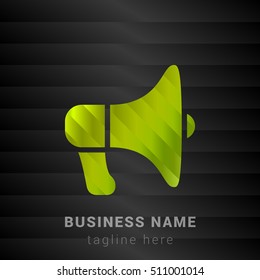 Loud Speaker Lime Green and Black silk fashion premium icon / Logo