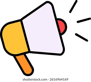 Loud Speaker Line Filled Vector Icon Design