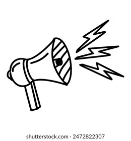 Loud Speaker, Megaphone Icon Doodle Illustration