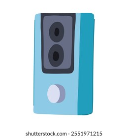 Dibujos animados de música de altavoz alto. sonido envolvente de calidad, amplificador estéreo, subwoofer, señal de música de altavoz alto. símbolo aislado Ilustración vectorial