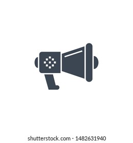 Loud Speaker related vector glyph icon. Isolated on white background. Vector illustration.