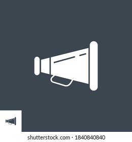 Loud Speaker related vector glyph icon. Isolated on black background. Vector illustration.