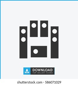 loud speaker set icon. Simple filled loud speaker set icon. On white background.