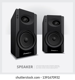 Loud Speakers isolated vector illustration