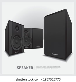 Loud Speakers isolated vector illustration
