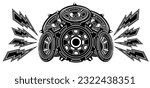 Loud subwoofer icon symbol. Car speaker vintage monochrome design. Audio Sound vector illustration