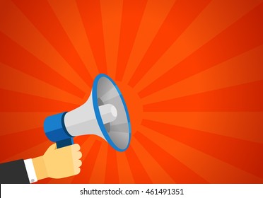 Loud voice of the speaker vector illustration. Discount