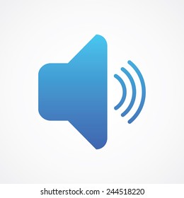 Loud volume for speaker icon in flat style