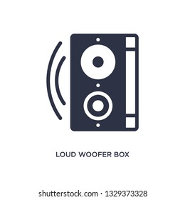 loud woofer box icon. Simple element illustration from cinema concept. loud woofer box editable symbol design on white background. Can be use for web and mobile.