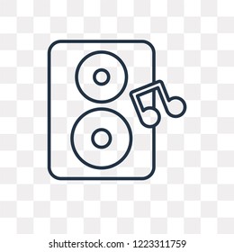 Loud Woofer Box vector outline icon isolated on transparent background, high quality linear Loud Woofer Box transparency concept can be used web and mobile