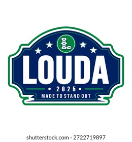Louda Patch 1 Nombre Marca, Minimalista Moderno Simple Streetwear Urbana Y2K Icon Logo Patch Ropa Diseño de Vector de moda K76, Uso comercial