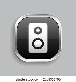 louder icon design. Glossy Button style rounded rectangle isolated on gray background.. Vector illustration