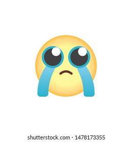 Loudly crying face emoticon flat icon, vector sign, crying face emoji colorful pictogram isolated on white. Symbol, logo illustration. Flat style design