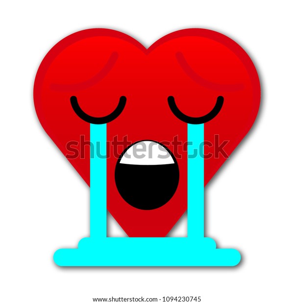 Loudly Crying Heart Emoji Stock Vector Royalty Free