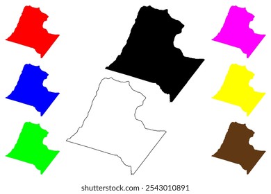 Loudoun County, Commonwealth da Virgínia (EUA, Estados Unidos da América, EUA, EUA) mapa ilustração vetorial, rabiscar esboço Mapa de Loudoun