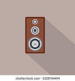  loudspeaker with abstract sound waves. Thick lines and flat style illustration.