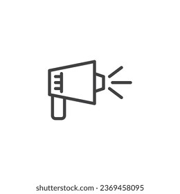 Loudspeaker advertisement line icon. linear style sign for mobile concept and web design. Advertising and promotion outline vector icon. Symbol, logo illustration. Vector graphics
