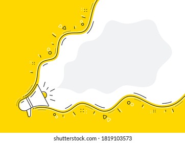 Loudspeaker Alert Background. Recommend Marketing Campaign. Megaphone Promotion Yellow Banner. Announce Offer Concept. Customer Review Alert. Loudspeaker, Megaphone Promotion Speaker Icon. Vector