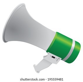 Loudspeaker to amplify the voice. Vector illustration.