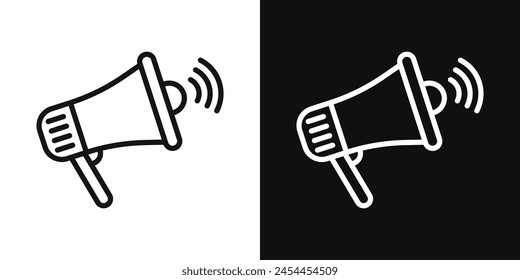 Conjunto de iconos de anuncio de altavoces. Símbolo de Vector de megáfono de propaganda.