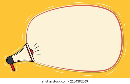Loudspeaker with bubble speech for copy space text vector flat design, megaphone empty blank template message, important announcement notice message in loud shout screaming information. - Shutterstock ID 2184392069