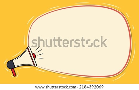 Loudspeaker with bubble speech for copy space text vector flat design, megaphone empty blank template message, important announcement notice message in loud shout screaming information.