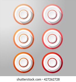 Loudspeaker buttons with different shades. Vector Illustration. Target aim symbol. 