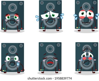 Loudspeaker cartoon with character with sad expression
