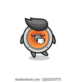 loudspeaker cartoon illustration with a shy expression , cute style design for t shirt, sticker, logo element