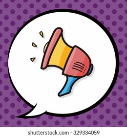 loudspeaker color doodle, speech bubble