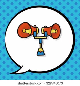 loudspeaker color doodle, speech bubble