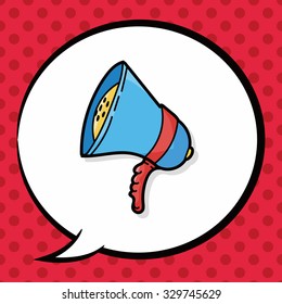 loudspeaker color doodle, speech bubble