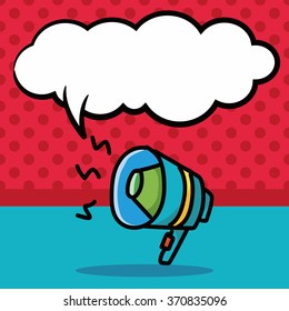 loudspeaker color doodle, speech bubble