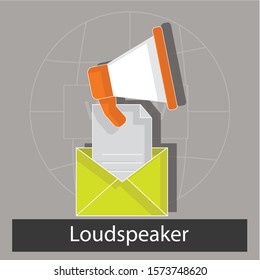 Loudspeaker concept. Creative idea design. Flat vector illustration for your project, template, brochure, web page or presentation.