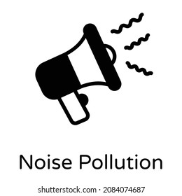 Loudspeaker denoting solid icon of noise pollution  