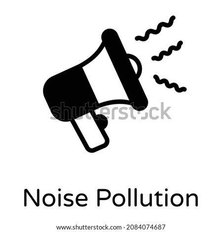 Loudspeaker denoting solid icon of noise pollution  