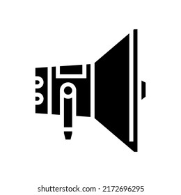 loudspeaker device glyph icon vector. loudspeaker device sign. isolated contour symbol black illustration